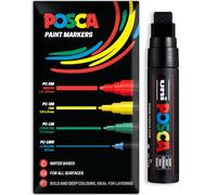 Posca Rotuladores de pintura acrílica a base de agua | Bolígrafo de pintura permanente multisuperficie | Paquete de 1 en embalaje de regalo | Vidrio, tela, madera, etc. | Punta de cincel XXL PC-17K