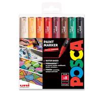 Posca - Rotuladores de pintura artística PC-1M - Juego de 8 - en estuche de plástico (tonos otoñales)