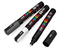 Posca - Rotuladores de pintura mediana (5 m, 3 unidades, 5 m), rotuladores medianos con puntas reversibles, bolígrafos de pintura acrílica para suministros artísticos, pintura sobre tela