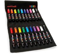 Posca - Rotuladores de pintura - PC-1M y PC-1MR - 0,7 mm - Juego de 20 en funda de lienzo