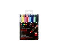 POSCA - Rotuladores de punta calibrada, colores básicos, juego de 8 | Rotuladores acrílicos con punta extrafina para trazos precisos en numerosas superficies