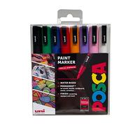 Posca Rotuladores PC-3M de punta de fieltro para colorear de pintura acrílica, marcadores permanentes de colores opacos para adultos y niños. Ideal para tela, graffiti, acuarela, contorno, dibujo,