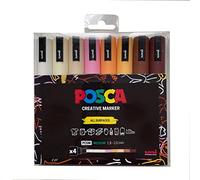 Posca Rotuladores PC-5M de punta de fieltro acrílico de colores permanentes para adultos y niños. Perfecto para colorear, tela, graffiti, acuarela, dibujo de contornos, ventanas y arte en cristal.