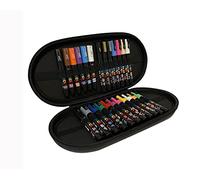 POSCA Rotuladores permanentes a base de agua con estuche de viaje de alta calidad para artes y manualidades, multisuperficie para madera, metal, papel, cartón, vidrio, tela y roca, juego de 24 colores