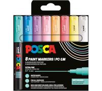 Posca Set de 8 rotuladores acrílicos PC-1MC 186752, punta redonda 0,7-1 mm