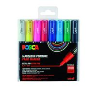 Posca Set de rotuladores con punta redonda extrafina, de la marca uni-ball , color/modelo surtido
