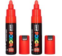 Posca Uni-Ball 181321 - Rotulador de punta ancha cónica PC 7M, 4,5-5,5 mm, rojo (Paquete de 2)