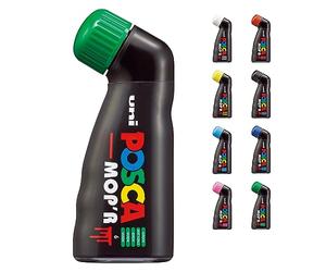 Posca Uni-Ball 183263 - Marcador Posca Mop'R Pcm-22, Punta De Sello Redonda 3 - 19 Mm, Verde, 1 Pieza, Forma Ergonómica