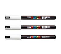 Posca Uni-Ball PC-1MR - Juego de rotuladores, 3 unidades, color blanco