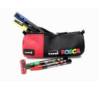 POSCA - Uni Mitsubishi Pencil - Estuche con 5 Rotuladores - Rotulador de Pintura Acrílica a Base de Agua - Para Cualquier Superficie - Papel, Textil, Vidrio, Guijarro, Madera