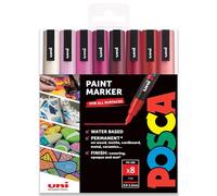 Posca Uni PC-3M Arte Pintura Marcadores - Conjunto de 8 - en Caja de Regalo - Rojo Tonos