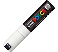 Posca Uni PC-8K Punta Plana Rotulador Pluma- Blanco (Box Of 6)