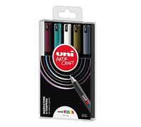 POSCA - Uniposca - Juego completo con 5 rotuladores de punta extrafina, 0,7 mm - Rotuladores acrílicos Uni ideales como colores para niños y artistas, papelería, colores de tela y otras