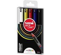 POSCA - Uniposca - Juego completo con 5 rotuladores de punta extrafina, 0,7 mm, rotuladores acrílicos Uni ideales como colores para niños y artistas, papelería, colores de tela y otras