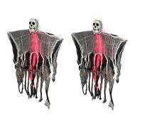 Pose ajustable resistente adorno de espectro de Halloween con iluminación LED para interiores y exteriores, exhibiciones encantadoras portátiles para colgar espectros con bucle