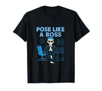 Pose como Un Jefe Yoga Oficina Diseño Gráfico Camiseta