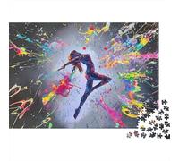 Pose de Baile Salpicadura de Color Puzzle de 1000 Piezas Papel Puzzle para Adultos Relajación Decoración Hogareña 70x50cm/1000pcs