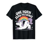 Pose de yoga de unicornio de paciencia cero de un cuerno Camiseta