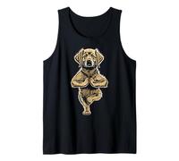 Pose Divertida con Forma de árbol para Perros con Forma de Cachorro de Golden Retriever, Vrikshasana Camiseta sin Mangas