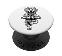 Pose Divertida con Forma de árbol para Perros con Forma de Cachorro de Golden Retriever, Vrikshasana PopSockets PopGrip Adhesivo