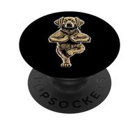 Pose Divertida con Forma de árbol para Perros con Forma de Cachorro de Golden Retriever, Vrikshasana PopSockets PopGrip Adhesivo