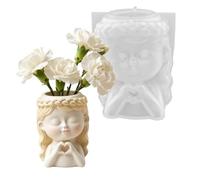 Pose Girl Moldes de silicona para hacer jarrones, macetas decorativas, portalápices, decoración del hogar, proyecto de resina epoxi, elastómero fundido para tarro