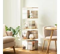 POSEDWRA Estantería giratoria para Libros, Estante de Almacenamiento de pie para el hogar, Biblioteca para niños, Sala de Estar, gabinete de Almacenamiento de Varios Niveles