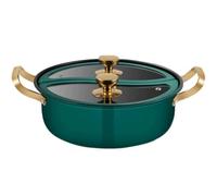 POSEDWRA Olla Caliente de Doble Sabor de Acero Inoxidable 304 de Doble Cubierta, Olla Caliente integrada, Olla de Sopa Transparente, Cocina de Inducción