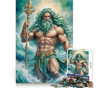 Poseidón, Dios del mar Rompecabezas de 1000 Piezas para Adolescentes Juguete de lógica con Forma de Tren Alivia el estrés Corte Suave Regalo Memorable (50x75cm)