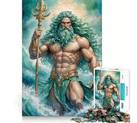 Poseidón, Dios del mar Rompecabezas de 1000 Piezas para Adolescentes Juguete de lógica con Forma de Tren Alivia el estrés Corte Suave Regalo Memorable (50x75cm)
