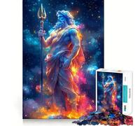 Poseidón, Dios del mar Rompecabezas para Adolescentes de 1000 Piezas Rompecabezas Mental Juego de Mesa Informal y Relajante Regalo conmovedor (38x52cm)