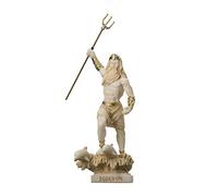 Poseidón Dios Griego Del Mar Con Estatua De Tridente Figura De Alabastro Dorado 16.5 cm