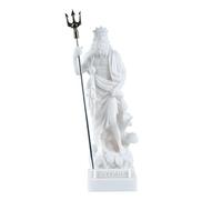 Poseidon - Figura de alabastro griego del dios del mar con Tridente, 7 pulgadas