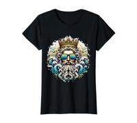 Poseidón Gangsta Traje Tridente Dios Griego Antiguo Camiseta gráfica económica, Mujer, Negro, XL