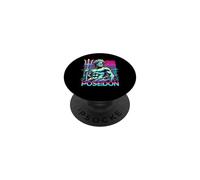 Poseidón Mitología Griega Antigua Grecia Estilo Vaporwave PopSockets PopGrip Adhesivo