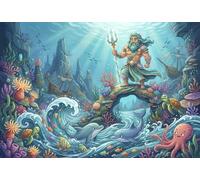 Poseidón Puzzle De Madera 1000 Piezas Adultos Y Niños,Rompecabezas,14 Años+,Regalo Ideal Mitología Griega,Desafío,Deco Pared,Madera,Anti-estrés,Relax,Reto,Educativo (75x50cm)