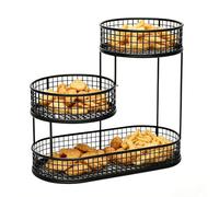 Posgcks en Niveles para Encimera,Cuenco Metálico Resistente Y Antioxidante | Cesta Para Frutas Y Verduras Con Pie,Para Pan Cebollas Patatas Snacks Verduras Frutos Secos Caramelos Chocolate Isla