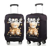 Posh - Funda para maleta de poliéster resistente, 18 a 30 pulgadas, protección para tu maleta de viaje, Bear Smile, large, Funda para maleta