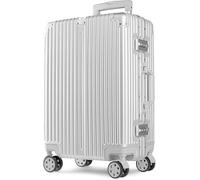 POSH Maleta - Maleta rígida de policarbonato con marco de aluminio - Maleta de viaje de aluminio: equipaje de mano, tamaño mediano, grande - Trolleys con cerraduras TSA dobles y 3 fundas protectoras