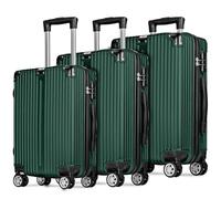 POSH Maleta rígida ABS - Maleta de viaje, equipaje de mano, tamaño mediano y grande, ligero con ruedas gemelas silenciosas de 360°, verde, CONJUNTO, Clásico