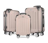 POSH Maleta rígida Maleta & trolleys - Maleta de viaje con ruedas | Maleta grande, mediana, pequeña ABS | Juego de maletas ligeras de 3 piezas en M-L-XL, champán, Set, Maleta ABS