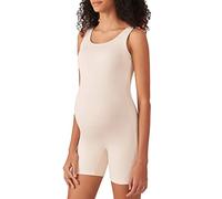 POSHDIVAH Body de maternidad para mujer, moldeador, con doble forro, sin mangas, pantalones cortos, Beige, M