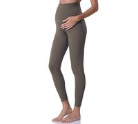 POSHDIVAH Leggings de Maternidad para Mujer sobre el Vientre, Pantalones de Yoga para Embarazo, Ropa Activa, Leggings de Entrenamiento, Marrón, Medium