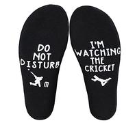 Poshzone Calcetines de críquet de algodón personalizados, idea de regalo, día del padre, cumpleaños, regalo para él, relleno de calcetines, Cricket, L