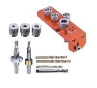 Posicionador de perforación multifunción para perfiles de aluminio serie 20/30/40 con soporte de doble agujero y riel ajustable para montaje de muebles (juego de 10 piezas)