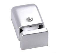 Posicionador de puerta corrediza de vidrio de acero inoxidable con polea guía inferior ajustable y tope oscilante para posicionamiento y operación consistentes de la puerta (C)