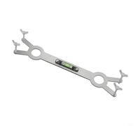 Posicionador de válvula de ducha de acero inoxidable con medidor de nivel para una instalación precisa del grifo, soporte de válvula de mezcla ajustable de 4 lados Compat