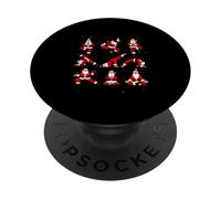 Posiciones de Yoga de Santa Namaste Zen Meditación de Navidad PopSockets PopGrip Adhesivo