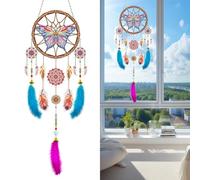posionks 1 pieza Traumfänger Bastelset Schmetterling Dreamcatcher Diamond Painting Basteln Mädchen Diamond Painting Traumfänger Spielzeug ab 4-12 Jahre Creative für Mädchen