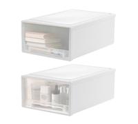 posionks 2 Cajoneras Plastico Organizadores Cajones De Almacenamiento Multiusos Para Oficina Cajonera De Plastico 27,5 x 18,5 x 10 cm Para salón, dormitorio, cajón de oficina